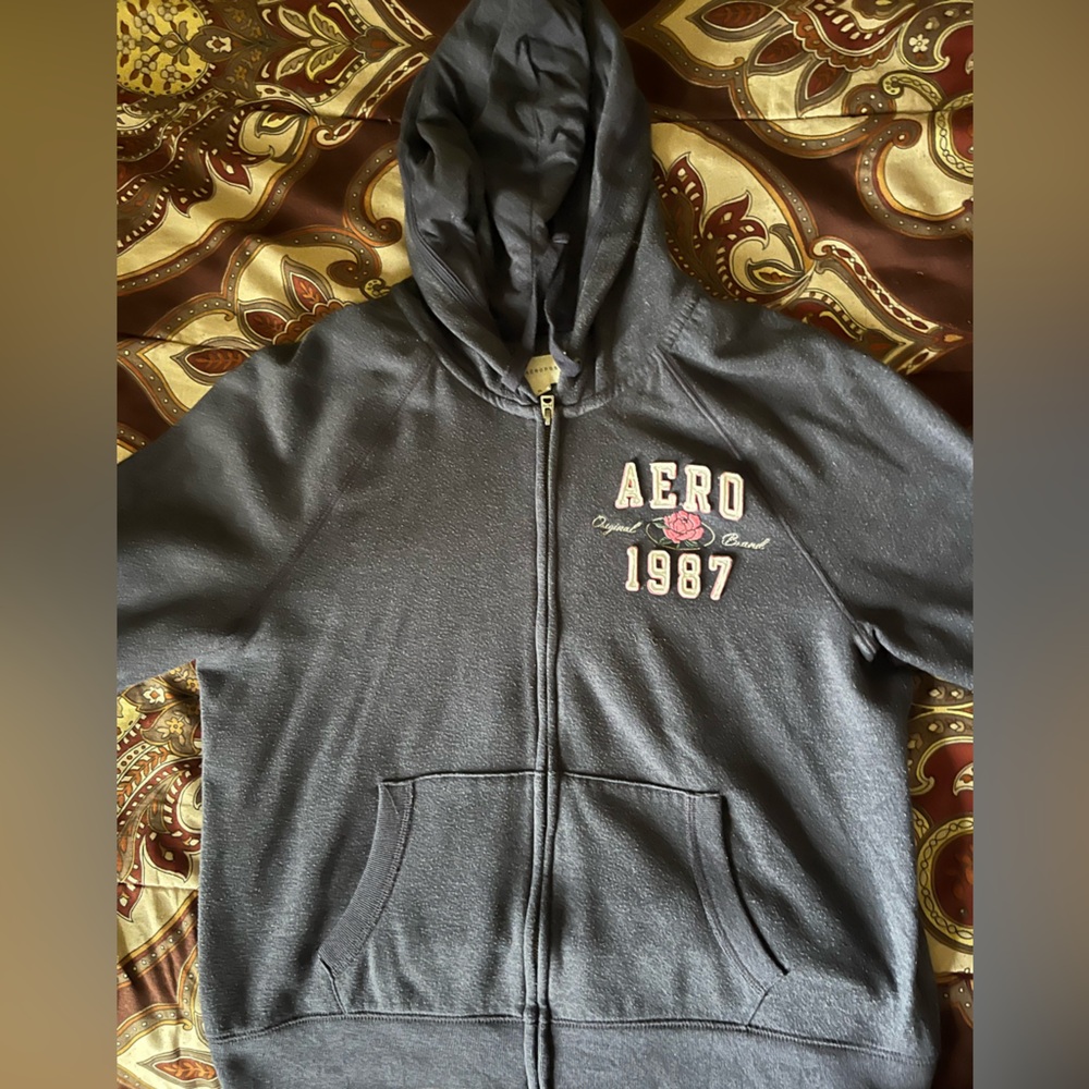 Aero 1987 Navy Blue Zip-Up Hoodie